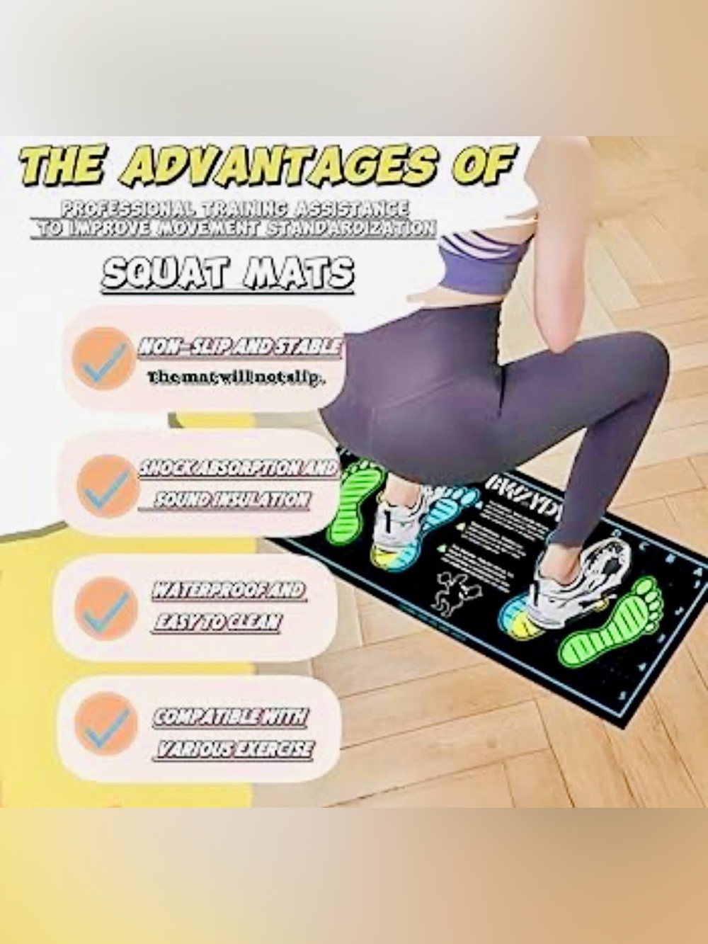 Premium Squat Mat- padded, with foot position. NWT (unopened) Unisex - Picture 3 of 5